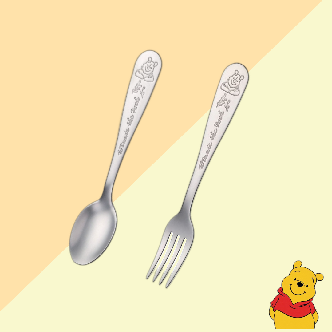 스텐 수저 포크 세트 초등학생 디즈니 곰돌이푸 - 메인 이미지