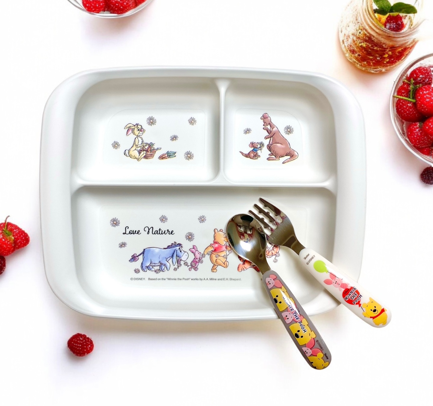 곰돌이푸 식판 이유식 유아 아기 그릇 어린이