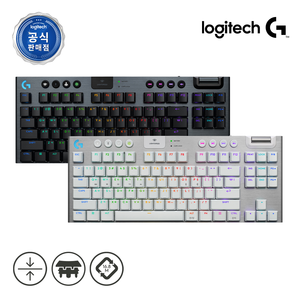 [팜레스트 증정] 로지텍코리아 공식 G915 X TKL LIGHTSPEED 게이밍 키보드 블랙, 적축 - 상세 이미지 2