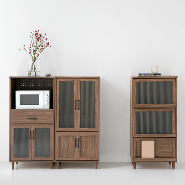 레탄토 렌지대 수납장 PWM12560L 60x45x125, 3단, 미들브라운 7173.3516