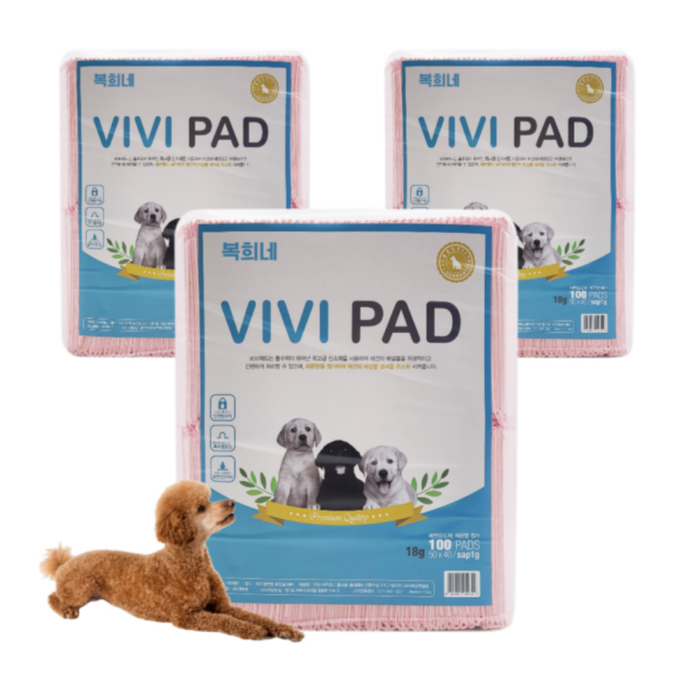 복희네 비비 강아지 애견 배변패드 18g 100매 X 3팩 총300매