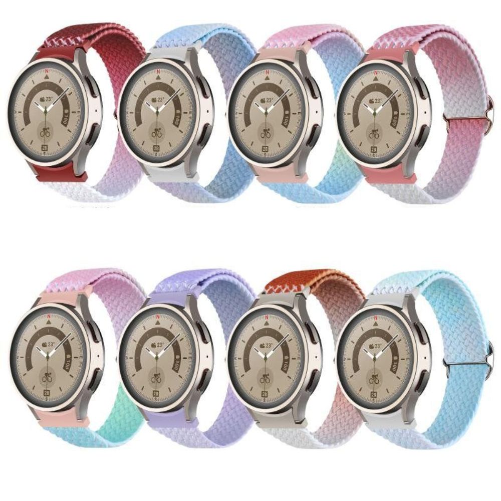 갤럭시워치7 FE 나일론 스트랩 그라데이션 루프 밴드 핑크 옐로우 블루 삼성 갤럭시 워치7 40mm - 상품 이미지