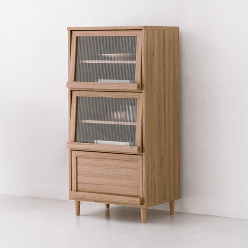 레탄토 3문 수납장 PWM12560F 600x450x1250mm, 3단, 캄포어베니어 2555.3283 - 상세 이미지 3