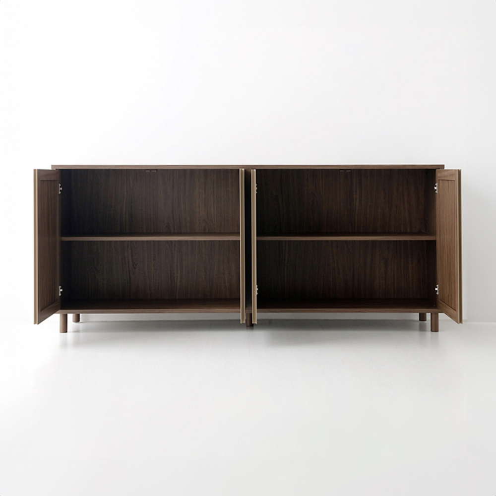 미란스 4문 수납장 20085 CAM85200 2000x400x855mm, 2단, 미들브라운 9008.8264 - 상세 이미지 4