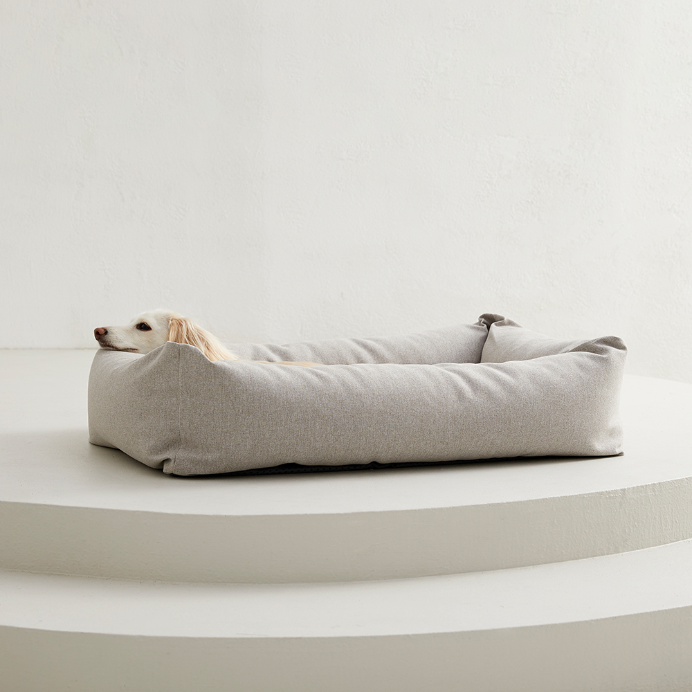 펫토 알러프리 강아지방석 고양이 애견 쿠션 범퍼형 라이트그레이, XL