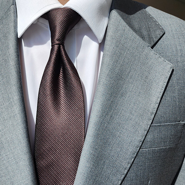 제임스핏 결혼식 면접 웨딩 남성 정장 솔리드넥타이 브라운