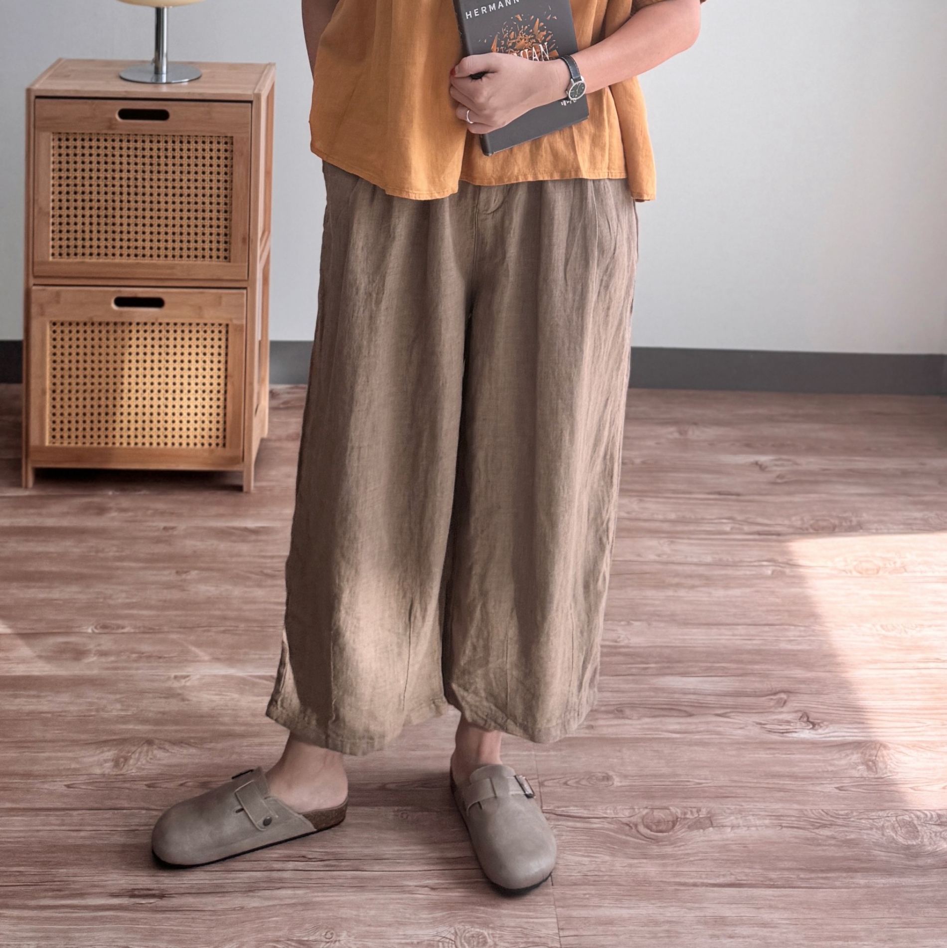 여름린넨바지 밴딩 마바지 미시옷 엄마옷 77사이즈 - 상세 이미지 2