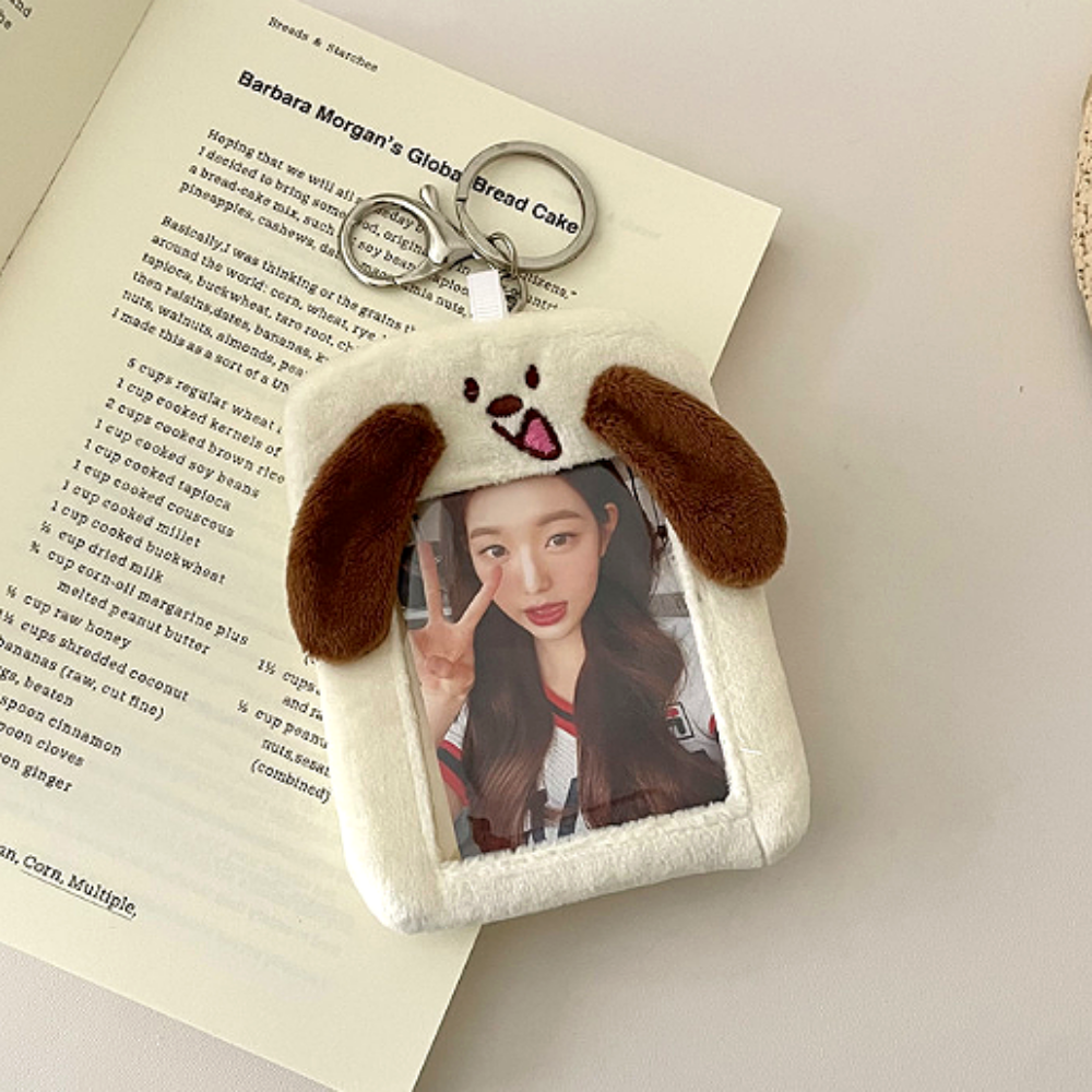 털 포카 홀더 포토 카드 키링 동물 고양이 강아지 토끼 호랑이 곰돌이 열쇠고리 교통카드 이미지 8