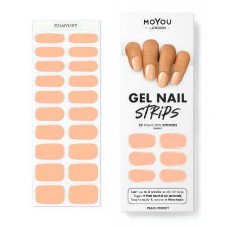 Besuche den MOYOU LONDON-Store [해외]MOYOU LONDON 반 경화 UV 젤 스트립-20 개-살롱 품질의 매니큐어 용 네일 포일 경화-피치 퍼펙트 [B0BXT3KKT9]