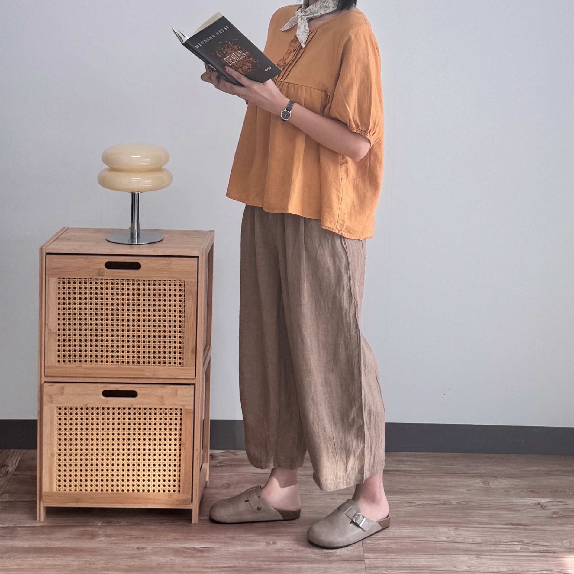 여름린넨바지 밴딩 마바지 미시옷 엄마옷 77사이즈 - 메인 이미지