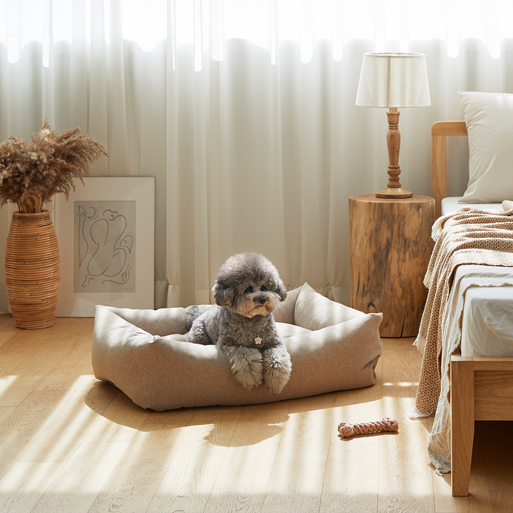 펫토 알러프리 강아지방석 고양이 애견 쿠션 범퍼형 라이트그레이, XL