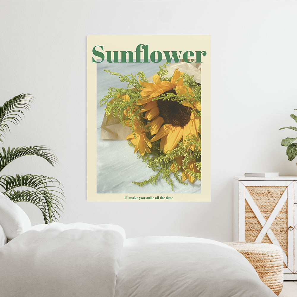 해바라기 그림 개업 거실 황금 집들이 선물 액자 인테리어 개업선물포스터 썬플라워 A2