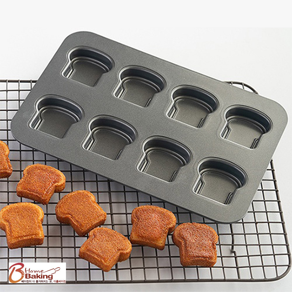 코타 미니식빵틀8구 한입샌드위치틀 베이킹 마드렌 휘낭시에 주먹밥 휘난새 도구 몰드