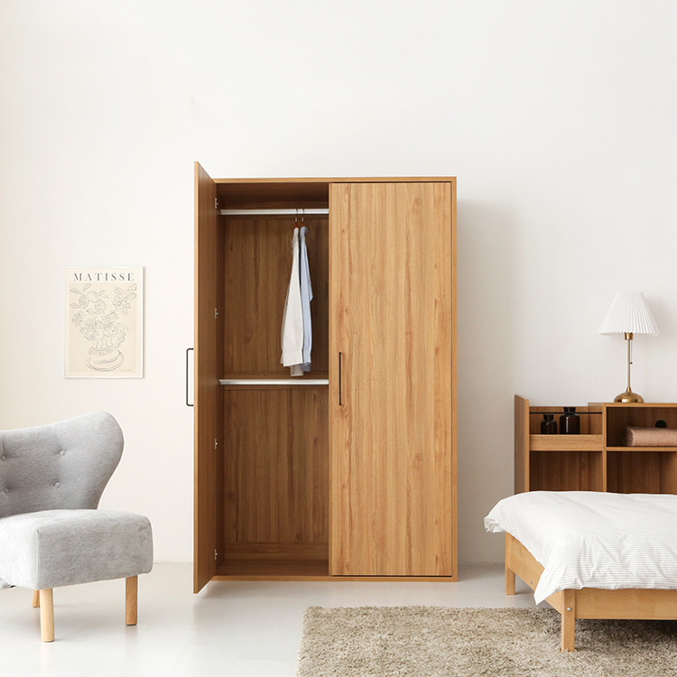 [희망일배송]  미란스 2문 옷장 C타입 WRM195120C 1200x630x1950mm, 2단, 캄포어베니어 9308.2335 - 상세 이미지 2