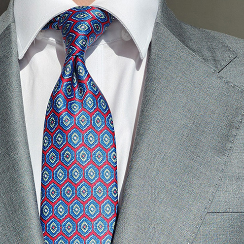 제임스핏 유럽스타일 화려한 디자인무늬 남성 고급 정장넥타이 퍼플톤 혼합