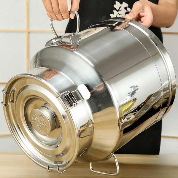 스텐우유통 육수통 멸균통 술통 저장 밀폐 대용량 : BOTE