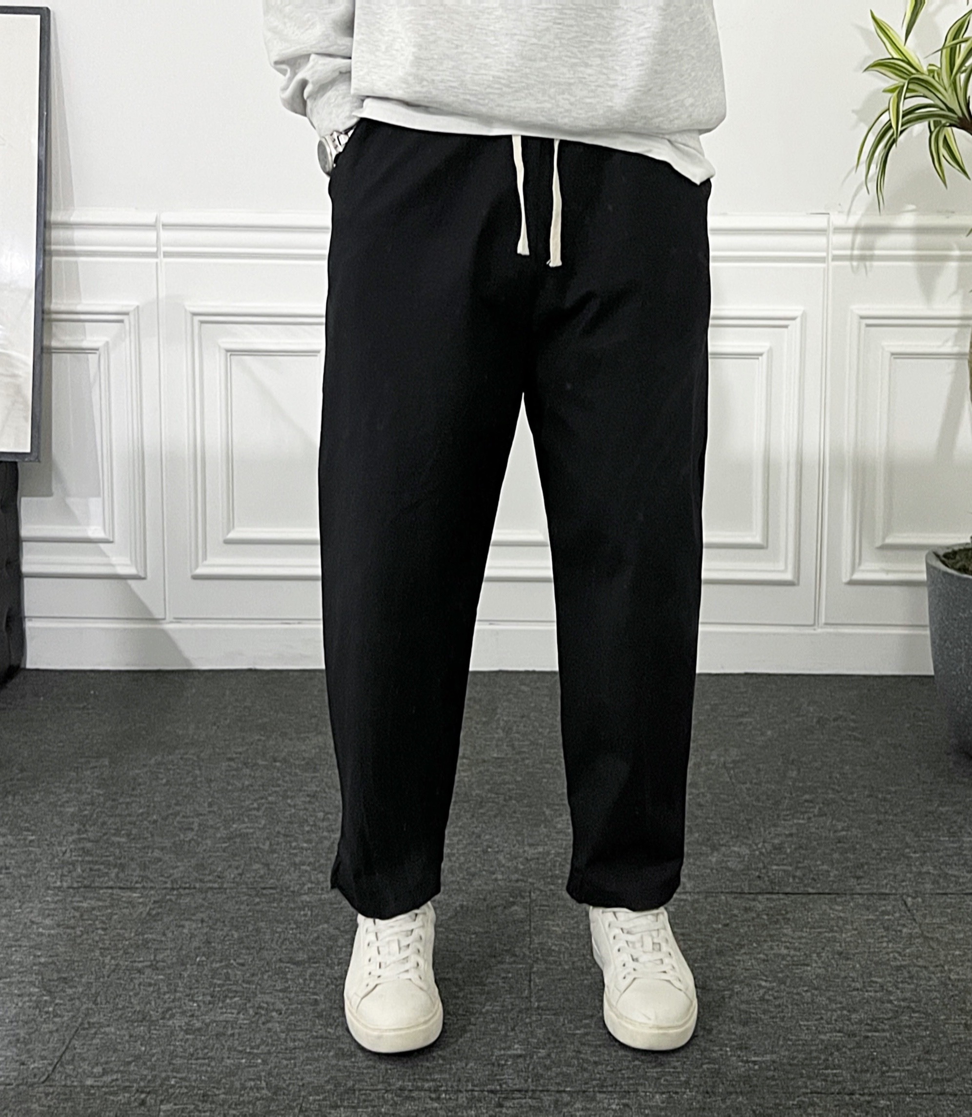 (1+1) 남자 바지 배기 와이드 밴딩 벌룬팬츠 - 상세 이미지 4