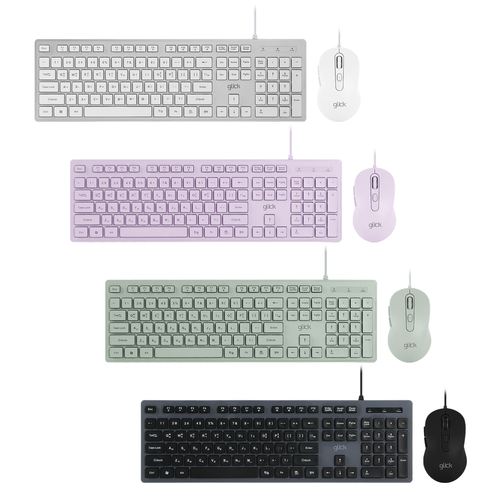 지클릭커 오피스프로 인체공학 저소음 유선 키보드 마우스 세트 GMK-300 화이트 - 상세 이미지 5