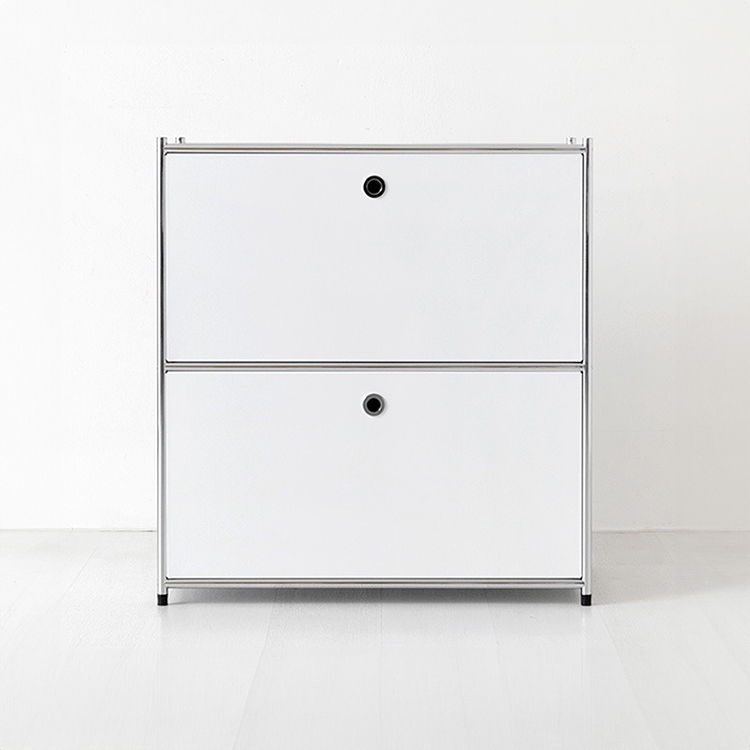 심플리 수납장 BC016 770mmx400mmx820mm, 2단, 퓨어화이트 3300.1222 - 상품 이미지