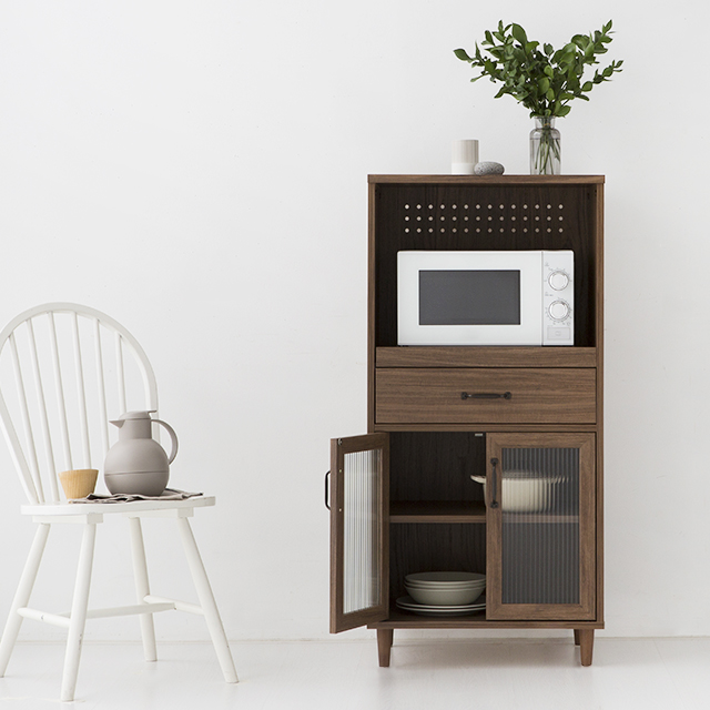 레탄토 렌지대 수납장 PWM12560L 60x45x125, 3단, 브라운월넛베니어 3048.9604