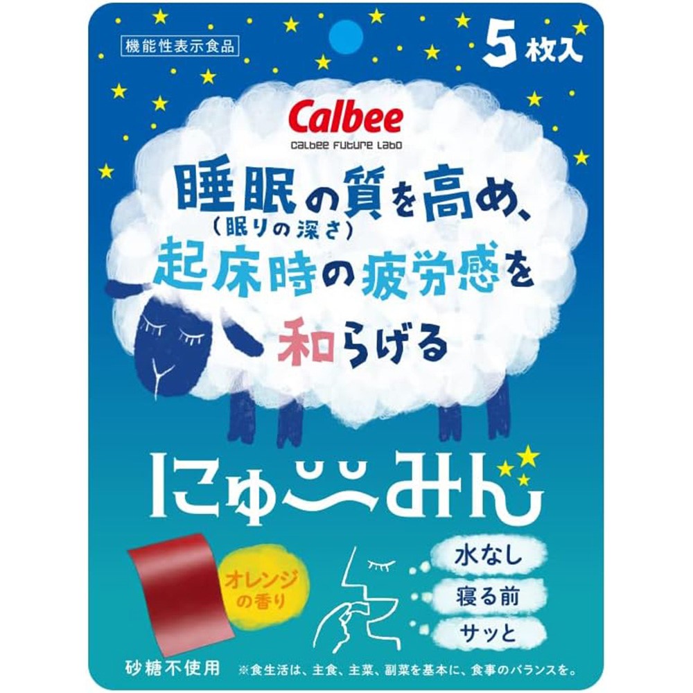 calbee 가루비 카루비 뉴민 물없이 먹는 수면 서포트  5매입