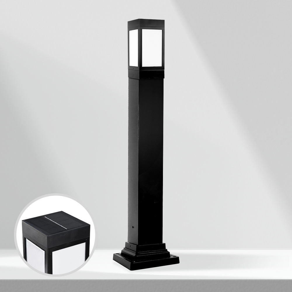 태양광 사각 문주등 볼라드등 태양열 조명 잔디등 LED 가로등 기둥 카페 80 60cm - 메인 이미지