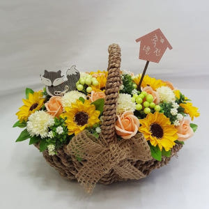 해바라기 꽃바구니 승진 축하꽃바구니 개업 결혼기념일 생신 솔직 후기 | 실사용자 리뷰 분석 - 상품 이미지 2