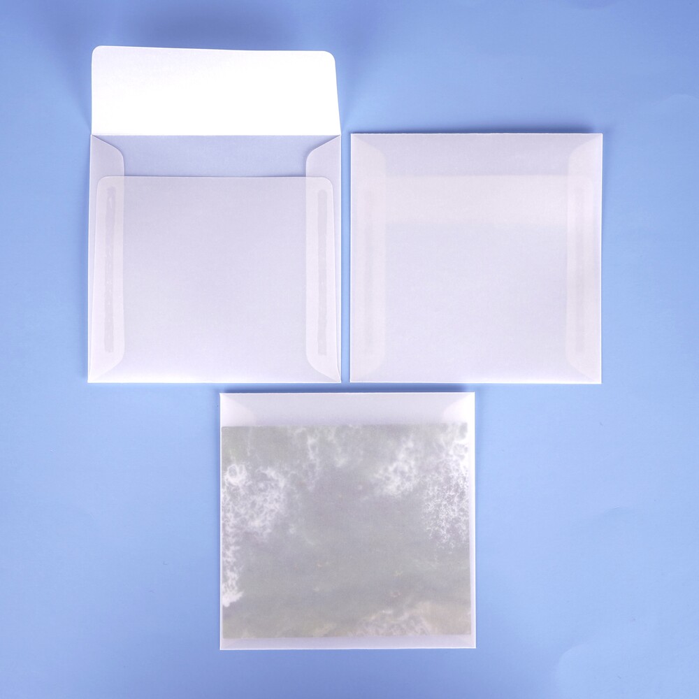 [자체 제작] 120x120 고품질 정사각 트레싱지 미니 봉투 청첩장 반투명 트레이싱 이미지 2