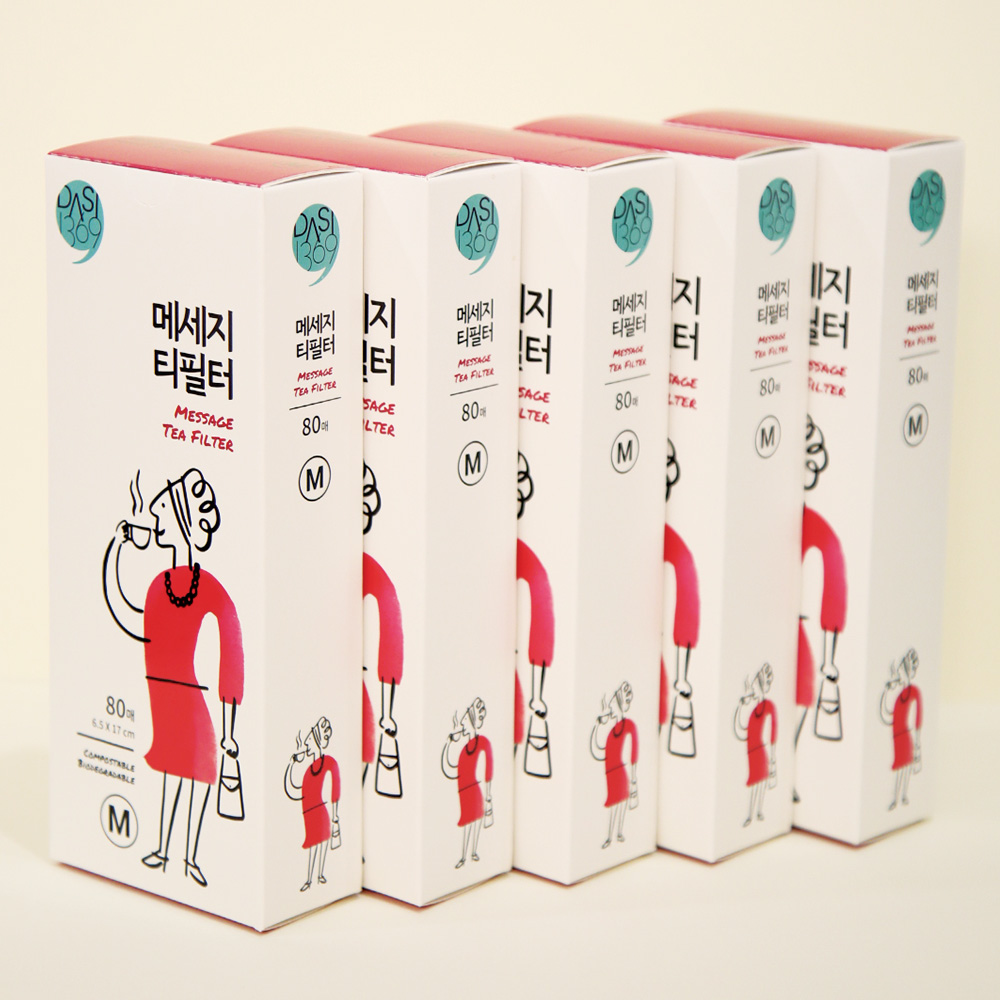 메세지 티필터 중형 80매입X5팩 티망 찻잎거름망 차여과기 티인퓨저 공티백 차티백 - 상품 이미지