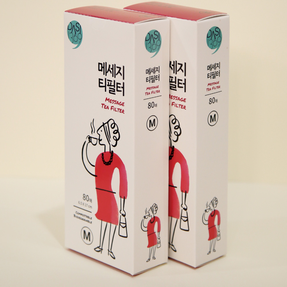 메세지 티필터 중형 80매X2팩 티망 찻잎거름망 차여과기 티인퓨저 공티백 차티백 - 상품 이미지