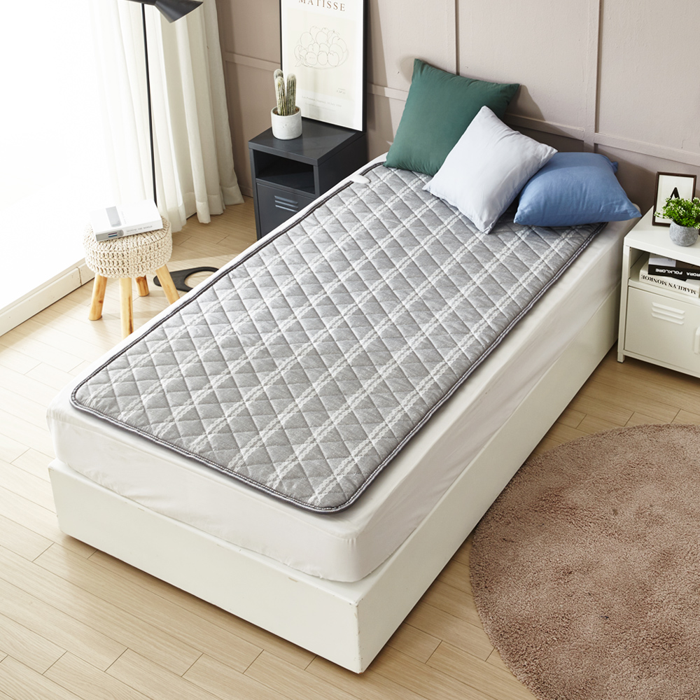 한일 1인용 전기장판 원적외선 탄소매트 그레이 슈퍼싱글