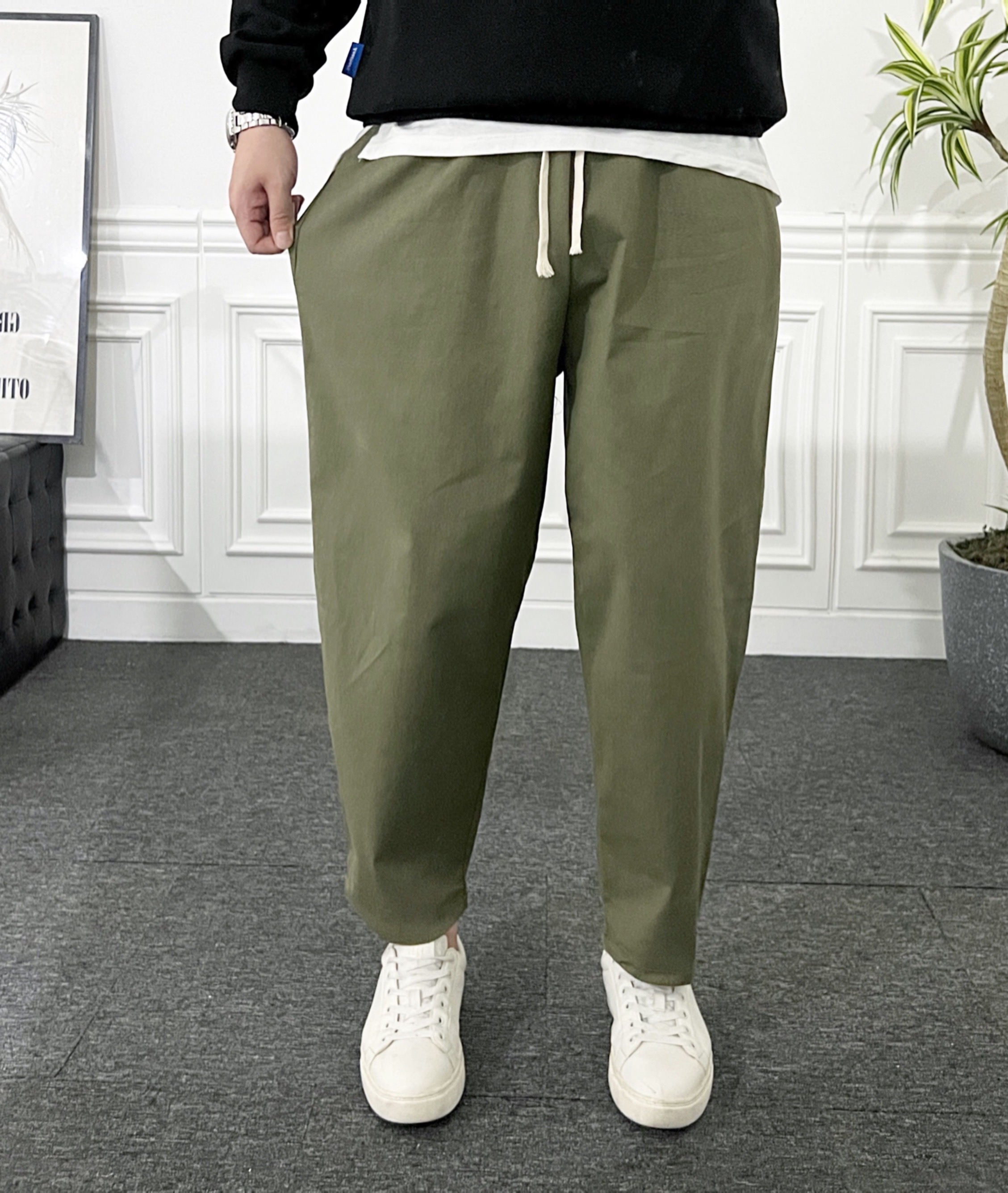 (1+1) 남자 바지 배기 와이드 밴딩 벌룬팬츠 - 상세 이미지 5