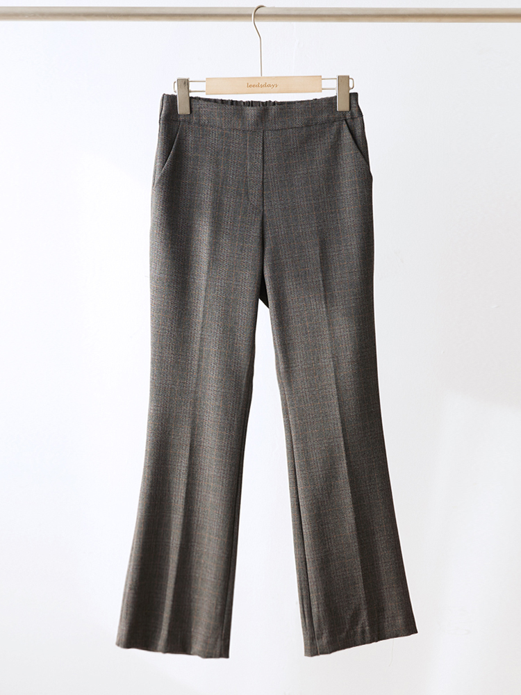 [fabric good] 브루스 잔체크 소프트 스판 뒷밴딩 세미 부츠컷 슬랙스 - 상세 이미지 3