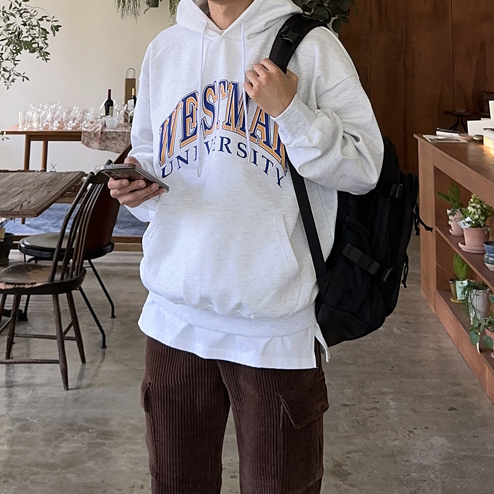 남자 오버핏 후드티 커플 모자큰 후드티 남성 맨투맨