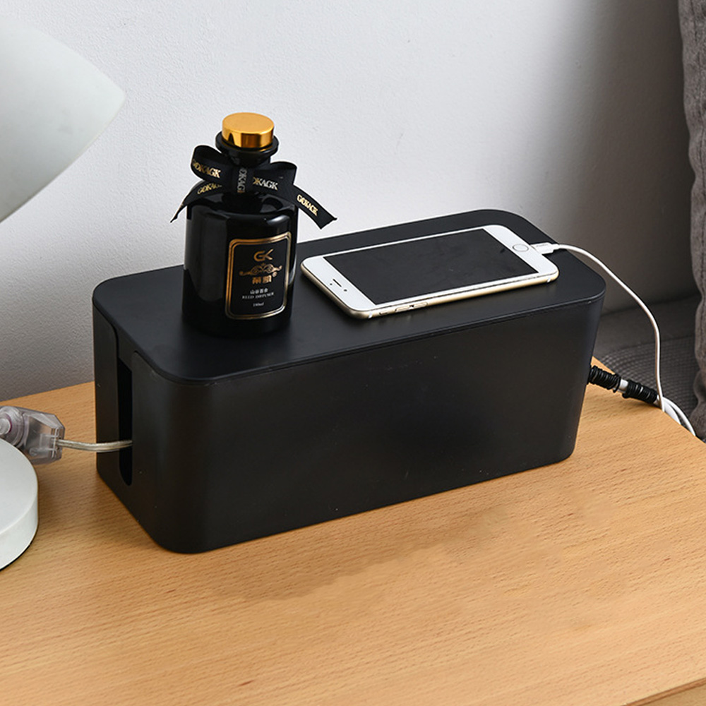 UH 멀티탭 정리함 박스 덮개 멀티탭 보관함 가리개 케이스 블랙 소 - 상품 이미지