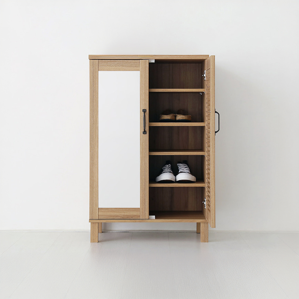 헤인 낮은2문 수납장 SHBM9460MR 거울형 600mmx350mmx940mm, 5단, 캄포어베니어 6712.4474