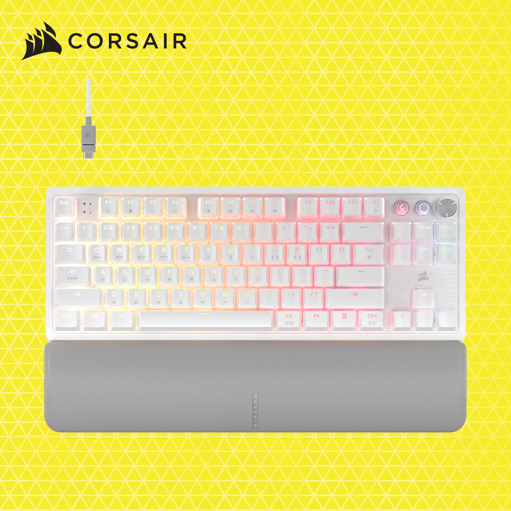 커세어 K70 PRO TKL MGX 래피드트리거 게이밍 기계식 키보드 화이트 마그네틱 자석축