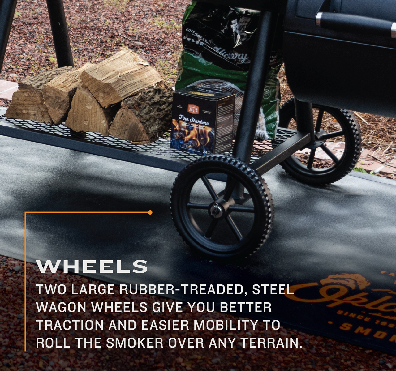 오클라호마조 하이랜드 오프셋 스모커 대형 훈제 바베큐그릴 숯불 직화 업소용