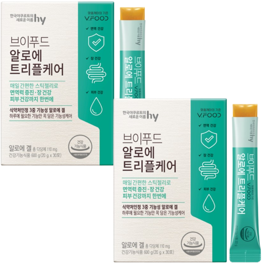 한국야쿠르트 알로에 겔 스틱 20g 30포 2박스 2개월 면역력 피부 장 건강 3중 케어 - 상품 이미지