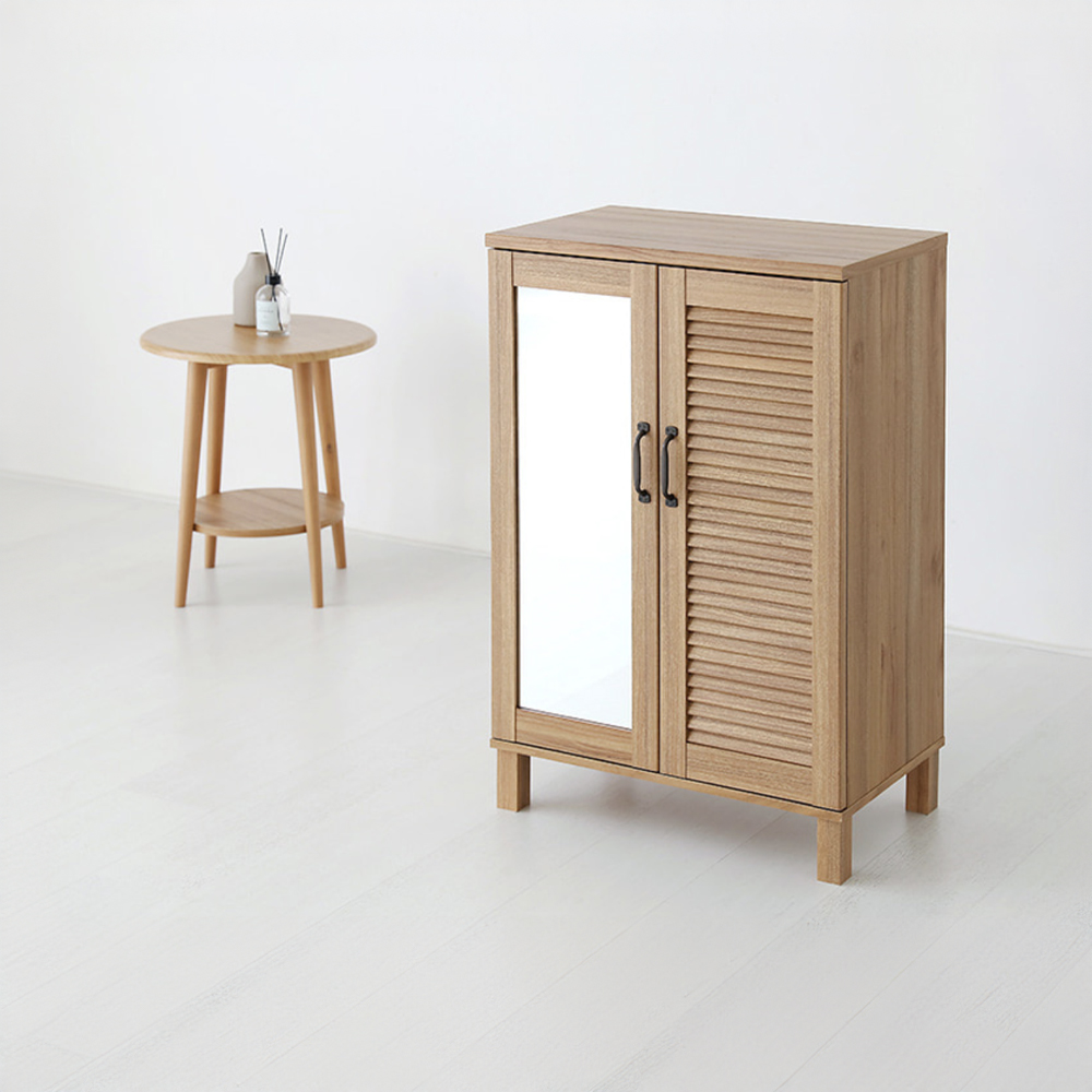 헤인 낮은2문 수납장 SHBM9460MR 거울형 600mmx350mmx940mm, 5단, 캄포어베니어 6712.4474