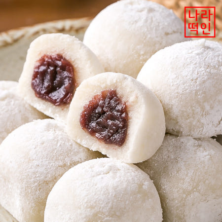 국산찹쌀 말랑 찹쌀떡 2kg (40g 48개) 팥앙금 빙수 모찌 나라떡