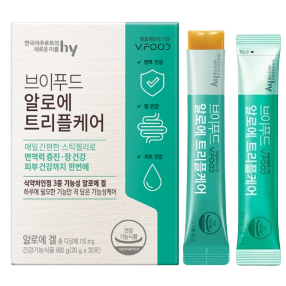 한국야쿠르트 알로에 겔 스틱 20g 30포 1개월 면역력 피부 장 건강 3중케어 젤리 젤 - 상품 이미지