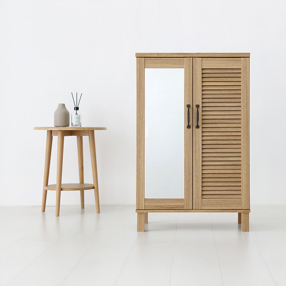 헤인 낮은2문 수납장 SHBM9460MR 거울형 600mmx350mmx940mm, 5단, 캄포어베니어 6712.4474
