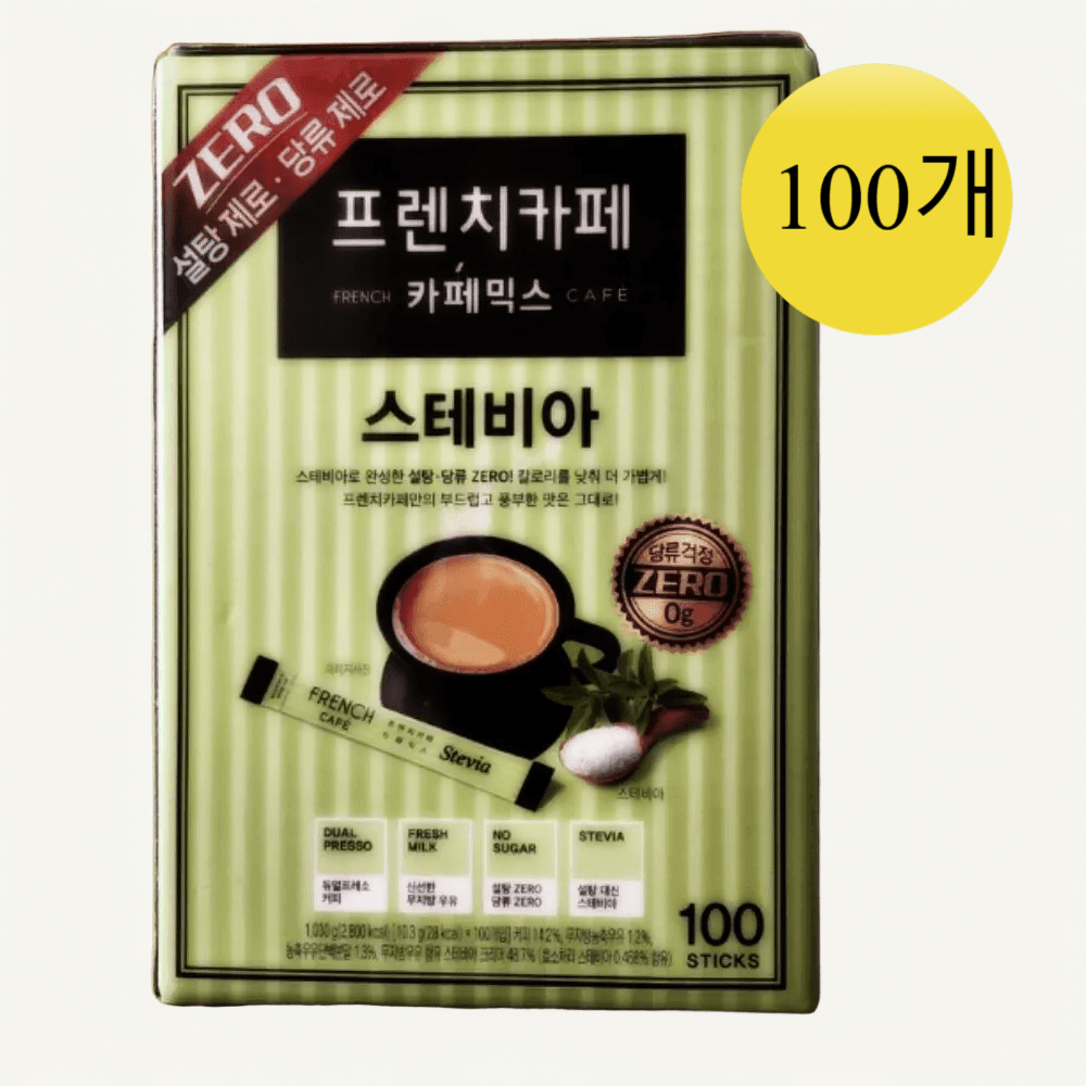 프렌치카페 카페믹스 스테비아 100T 믹스 커피 설탕 제로 : 쇼핑앤헬스