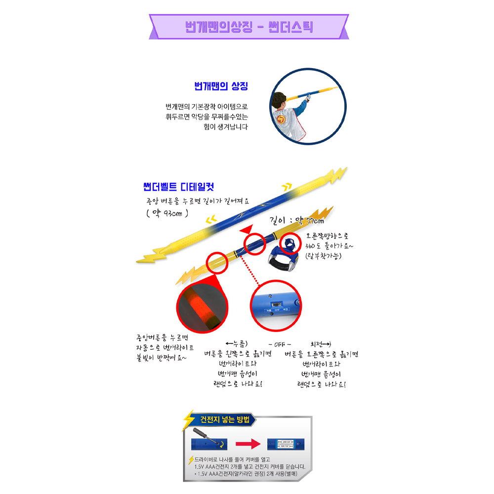 번개맨 변신세트 코스튬 어린이코스프레의상 역할놀이 이미지 7