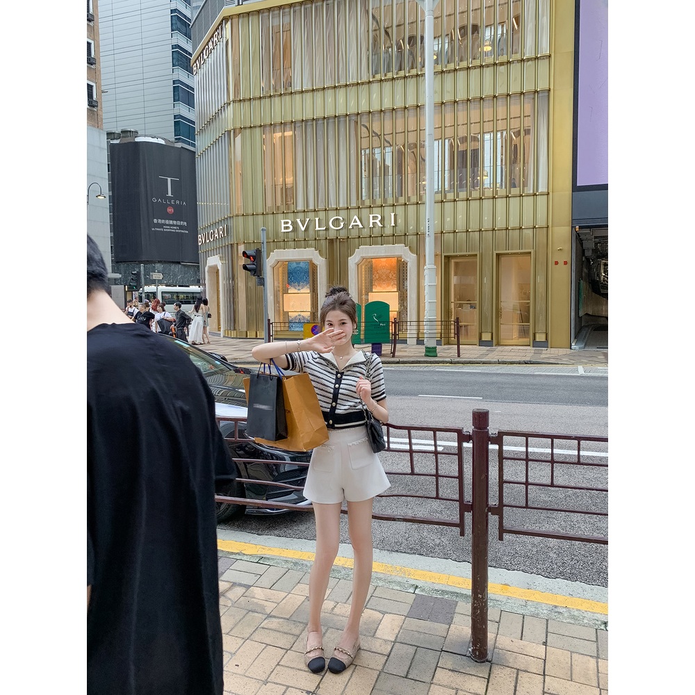 꼬꼬무 144화 주시은 가디건 반팔 줄무늬 카라넥 의상 옷 패션 - 상세 이미지 2