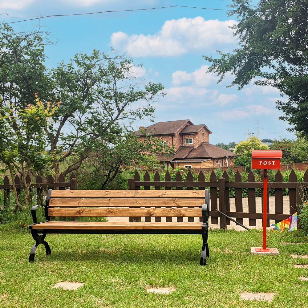 야외벤치 의자 테라스 정원 철제 야외용 카페 공원 평벤치 힐링1200