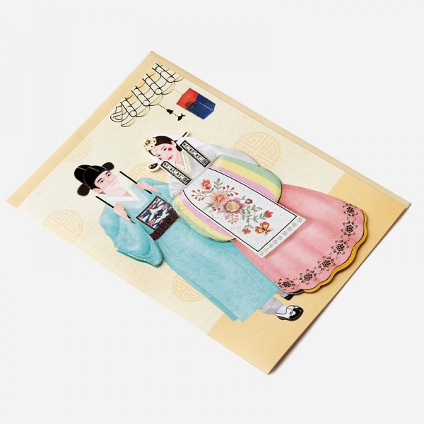 한국 외국인 선물 전통 한복카드-전통혼례 엽서 - 상세 이미지 2