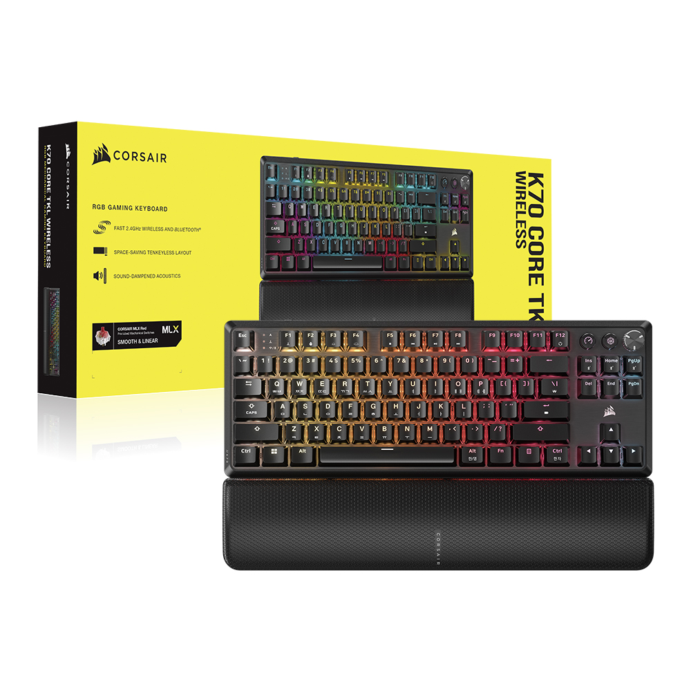 커세어 K70 RGB CORE TKL 무선 적축 + M55 초경량 무선 게이밍 키보드 마우스 세트 - 상세 이미지 4