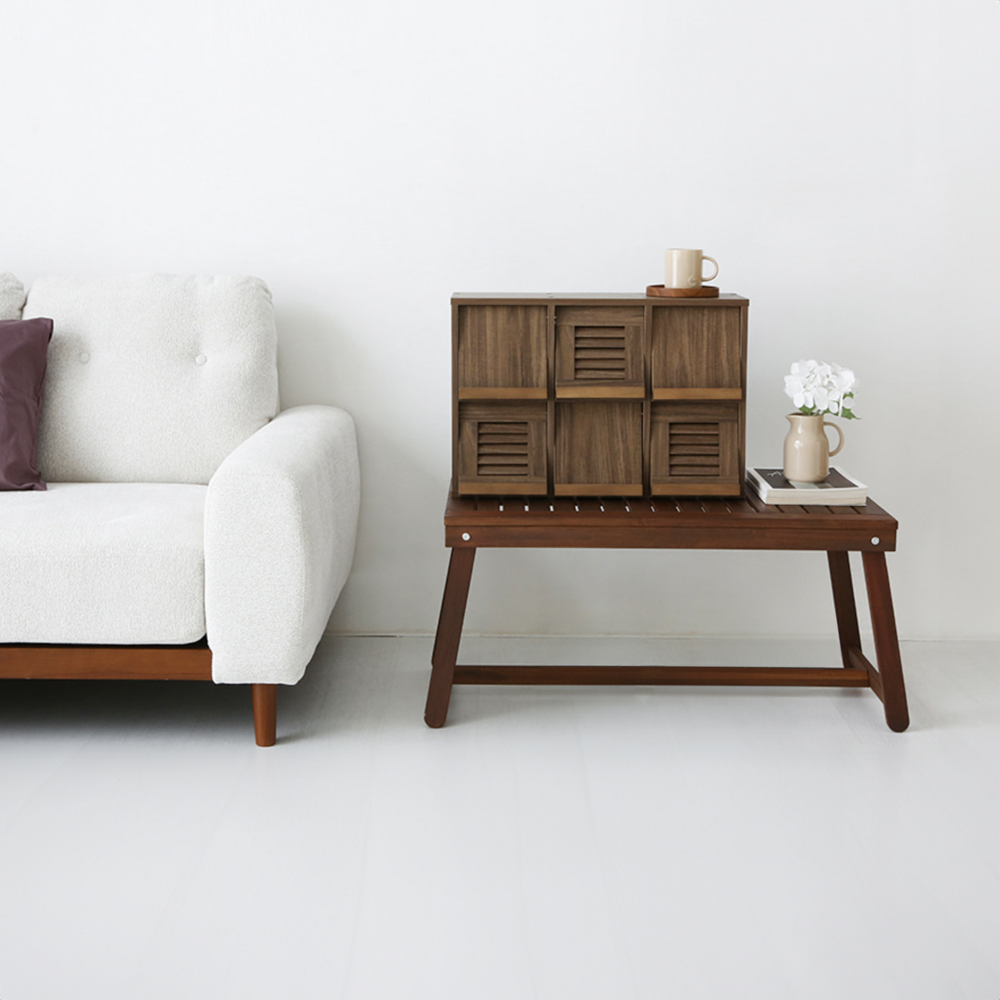 헤인 미니수납장 6문 NFM4262LD 620mmx240mmx420mm, 2단, 미들브라운 3722.5725 이미지 7